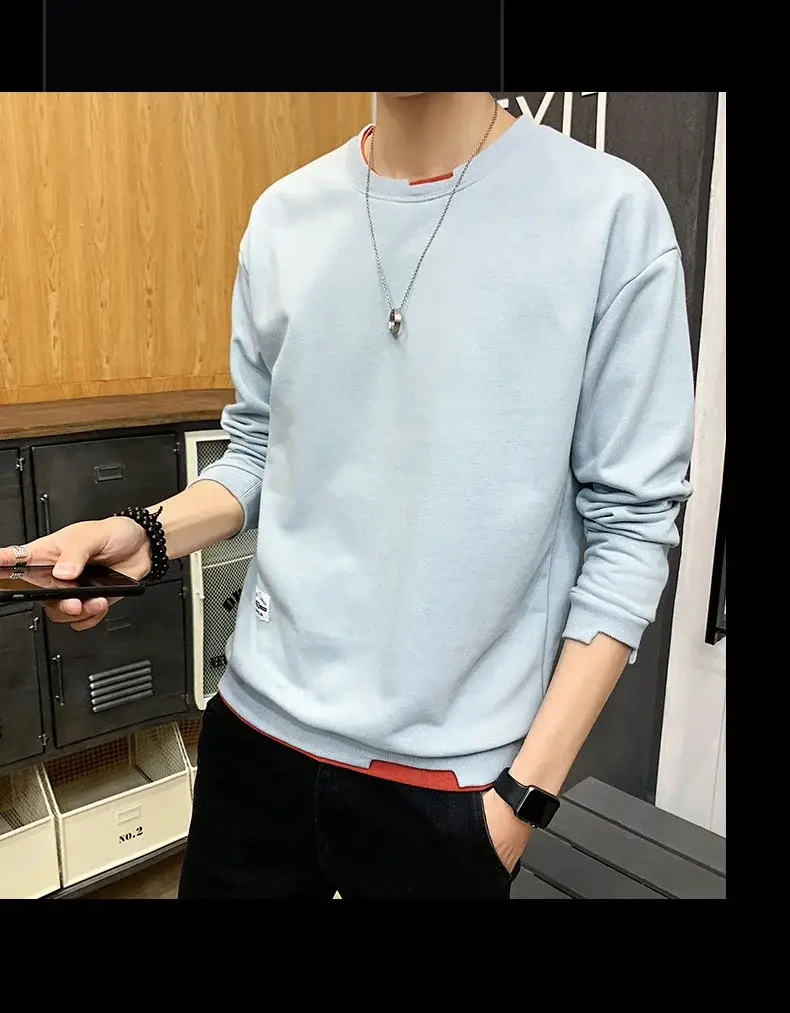 Men's Velvet Sweatshirt Long Sleeve Casual Top — feature 9