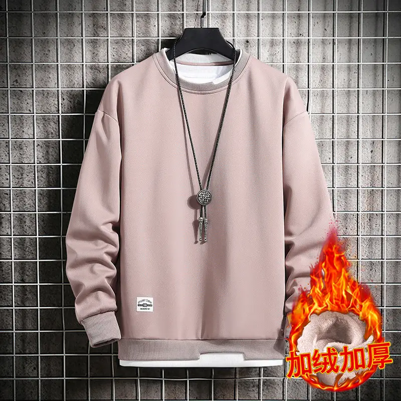 Men's Velvet Sweatshirt Long Sleeve Casual Top - Image 4