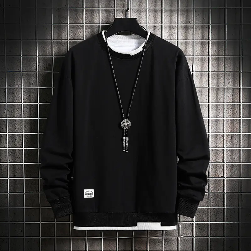 Men's Velvet Sweatshirt Long Sleeve Casual Top - Image 6