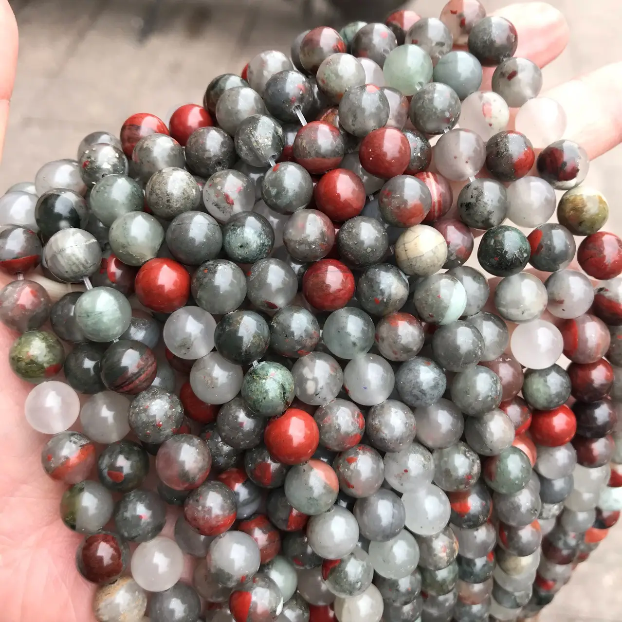 Natural African Blood Stone Round Beads Semi-Finished Accessories - Image 4
