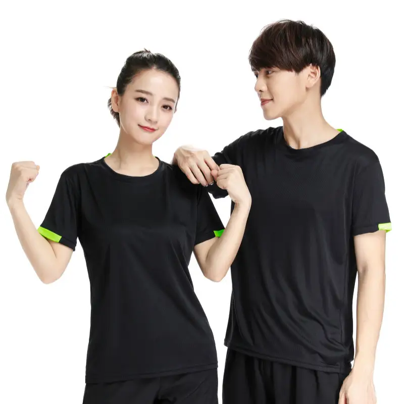Men Grey Quick-Drying T-Shirt Short Sleeve Round Neck - Image 8