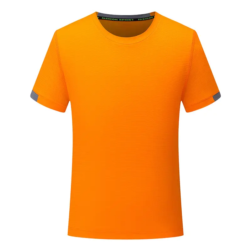 Men Grey Quick-Drying T-Shirt Short Sleeve Round Neck - Image 2