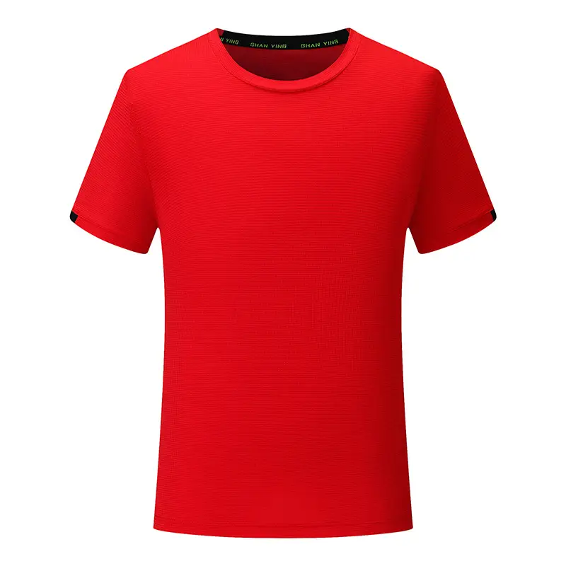 Men Grey Quick-Drying T-Shirt Short Sleeve Round Neck - Image 4