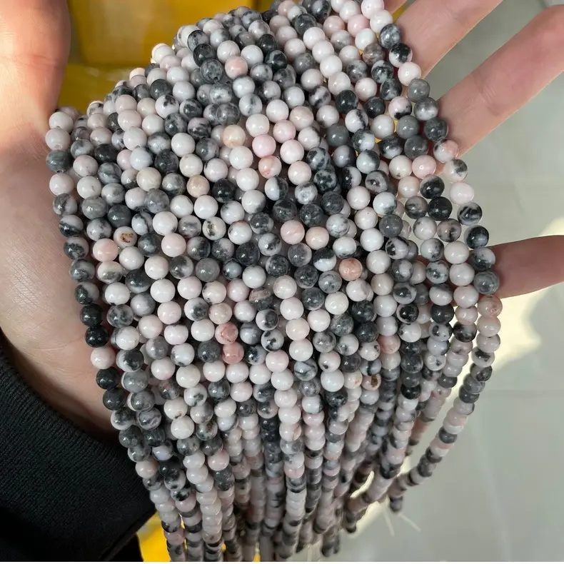 Pink Zebra Jasper Loose Beads Wholesale Cross Border — feature 6
