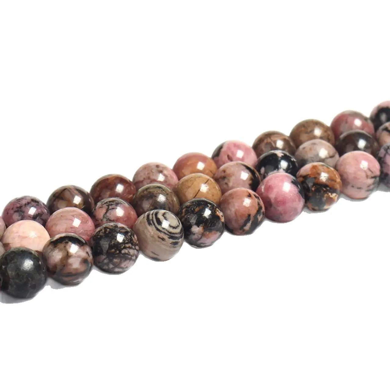 Natural Black Line Rhodolite Loose Beads for DIY Jewelry - Image 5