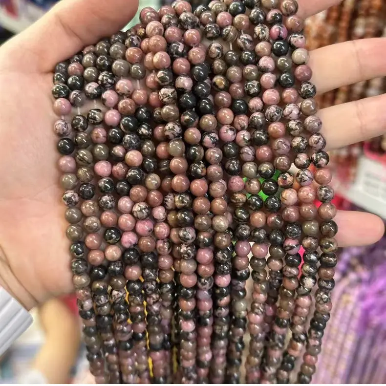 Natural Black Line Rhodolite Loose Beads for DIY Jewelry — feature 9