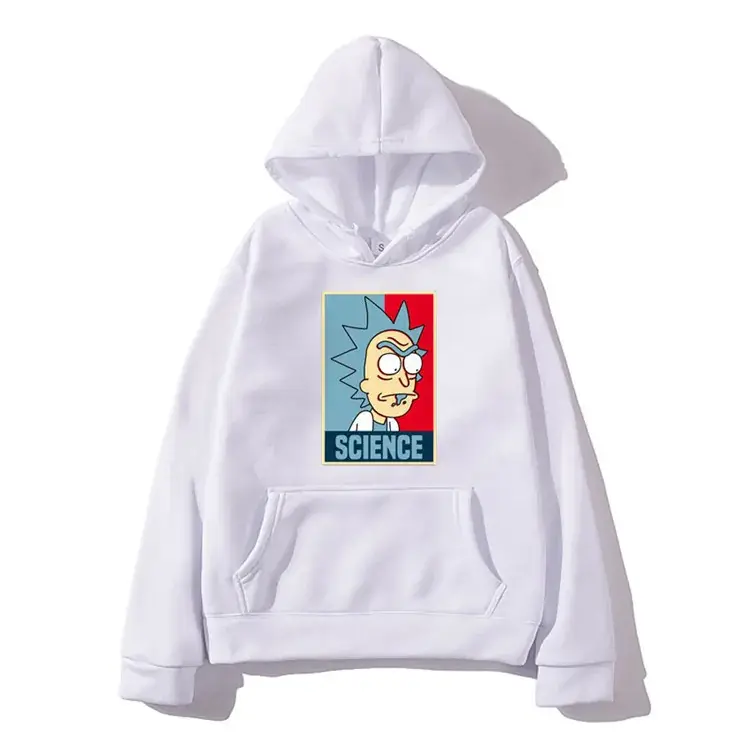 Men Pink Rick and Morty Hoodie Sweatshirt