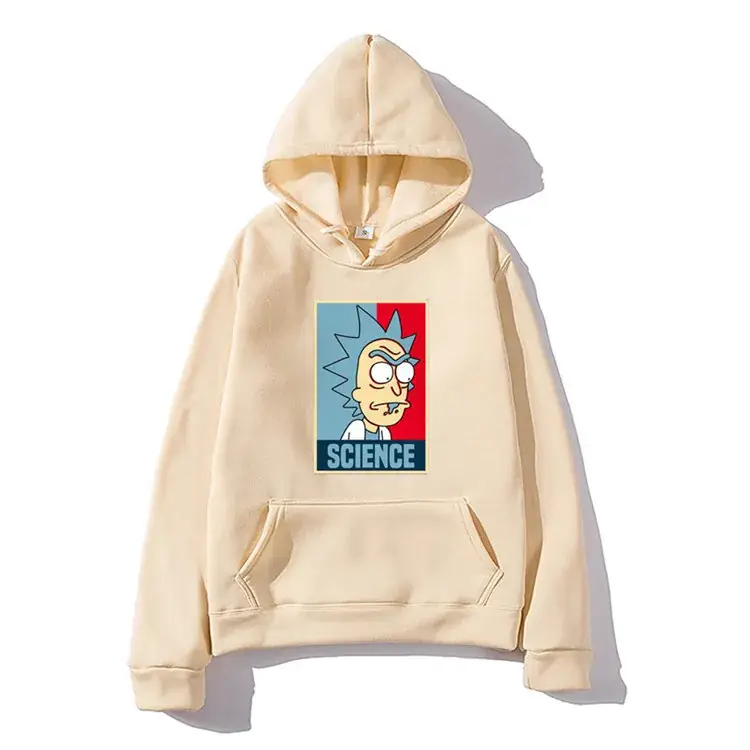 Men Pink Rick and Morty Hoodie Sweatshirt