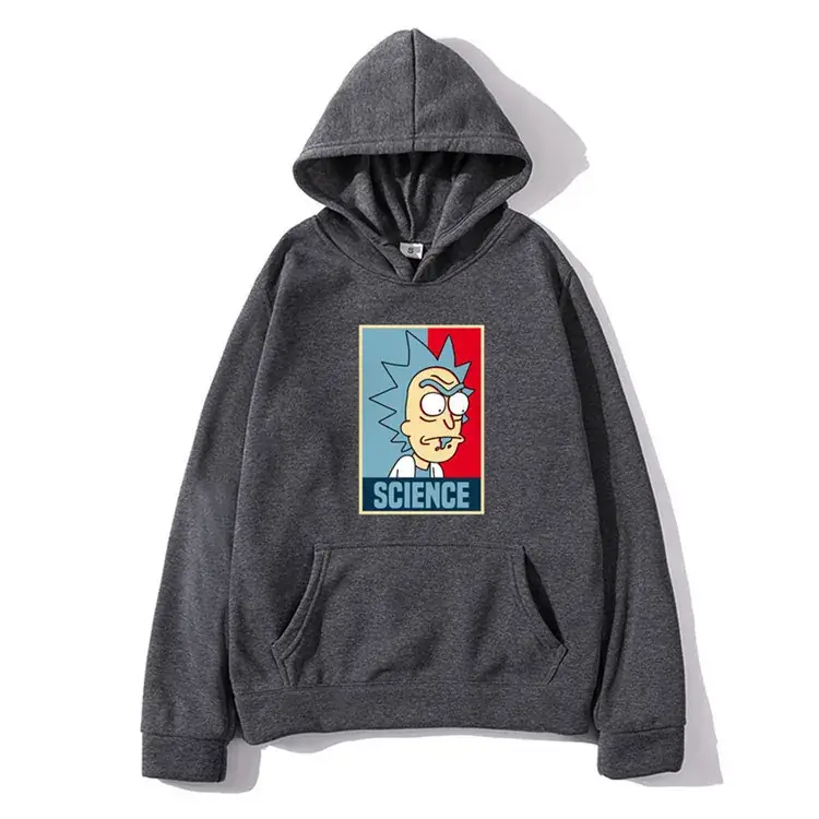 Men Pink Rick and Morty Hoodie Sweatshirt
