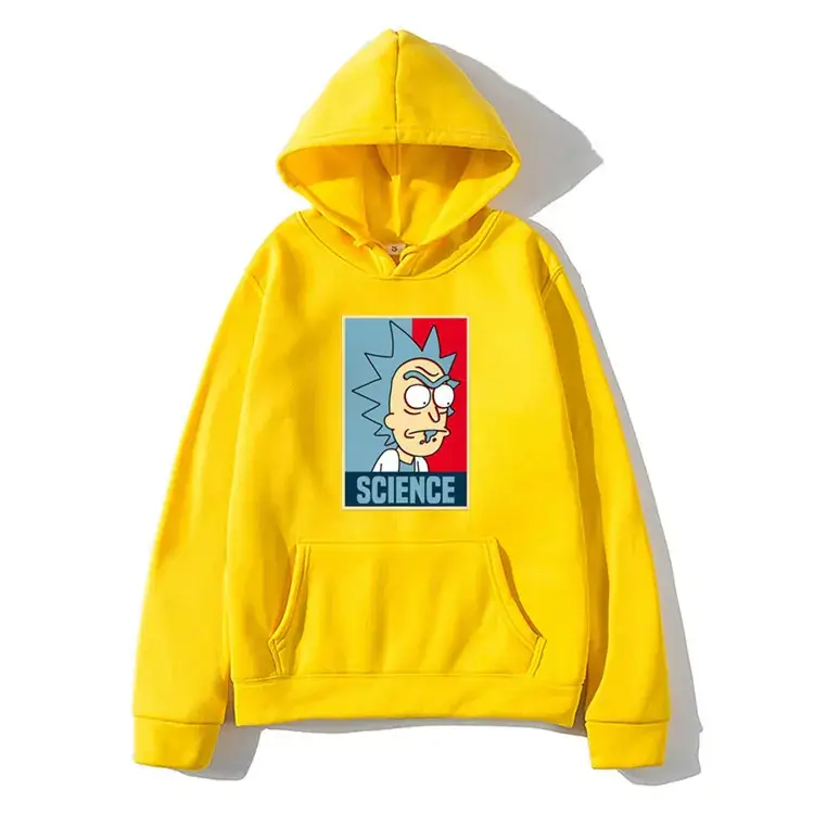 Men Pink Rick and Morty Hoodie Sweatshirt