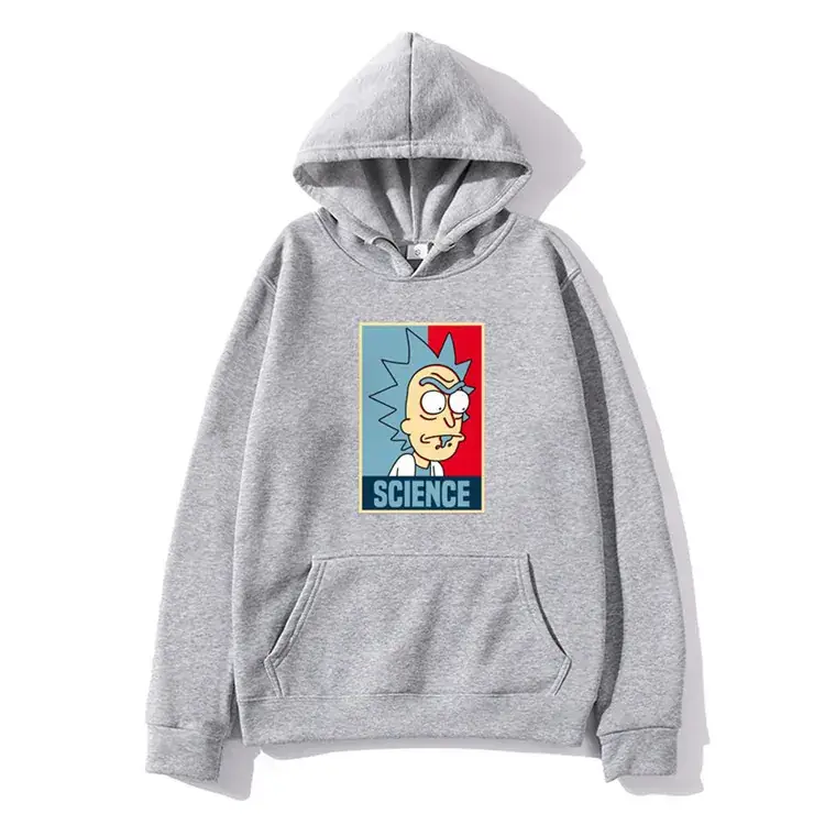 Men Pink Rick and Morty Hoodie Sweatshirt