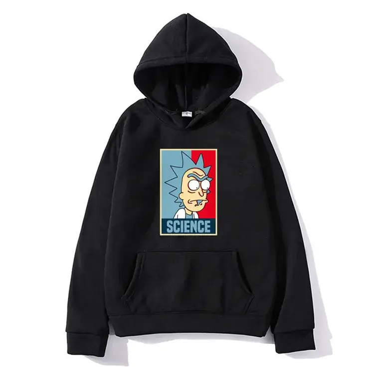 Men Pink Rick and Morty Hoodie Sweatshirt