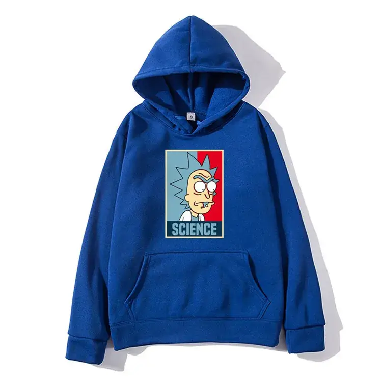 Men Pink Rick and Morty Hoodie Sweatshirt