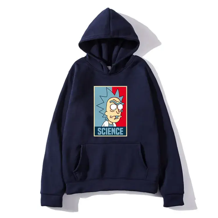 Men Pink Rick and Morty Hoodie Sweatshirt