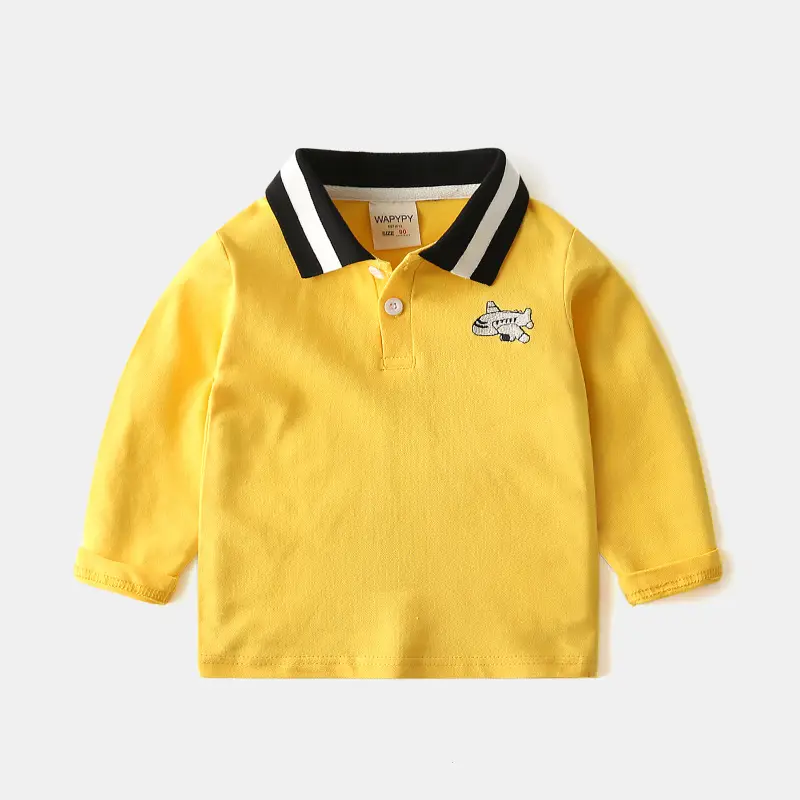 Blue Korean Style Boys Polo T-Shirt 2022 Spring - Image 2