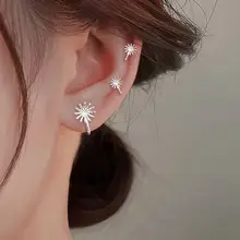 Double V Diamond Earrings for Women Silver — feature 4
