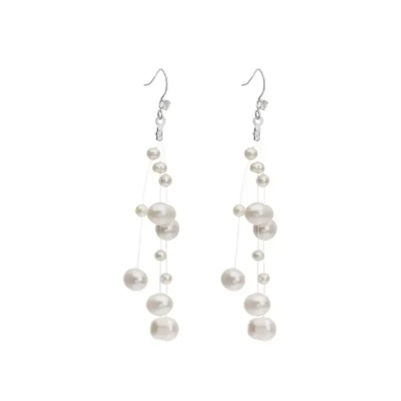 Natural Freshwater Pearl Earrings S925 Silver Women - Image 6