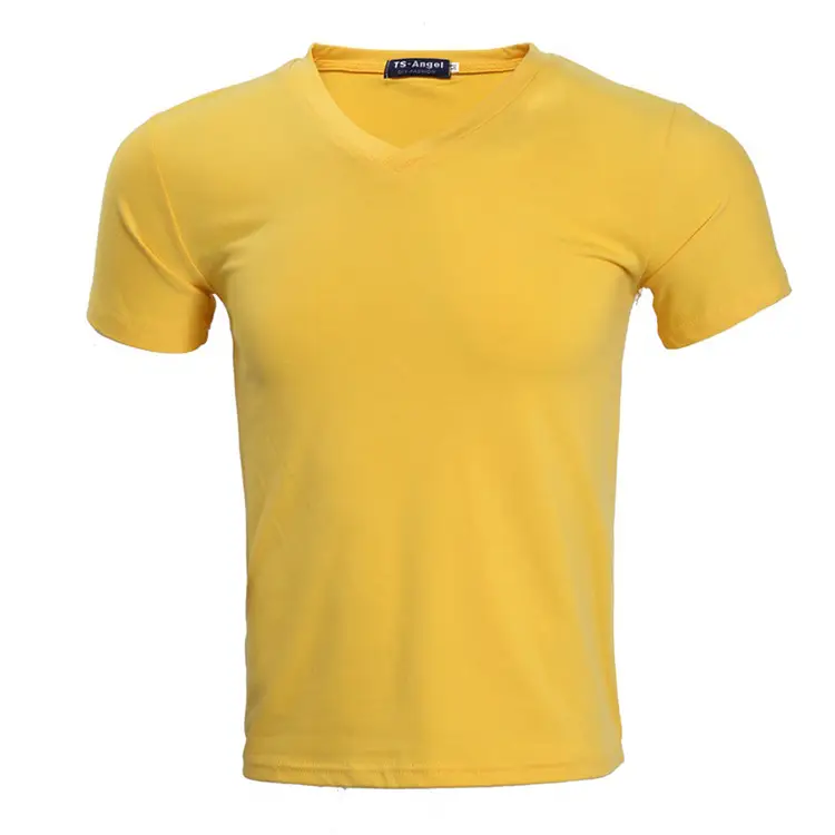 Light Blue V-Neck Lycra Cotton T-Shirt for Men - Image 6