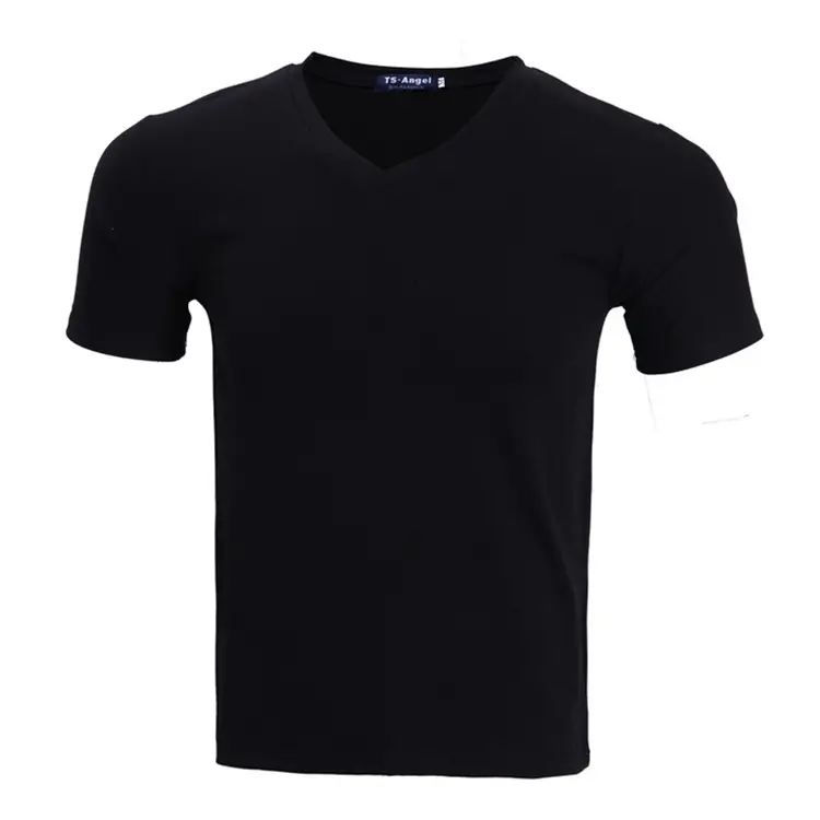 Light Blue V-Neck Lycra Cotton T-Shirt for Men - Image 9