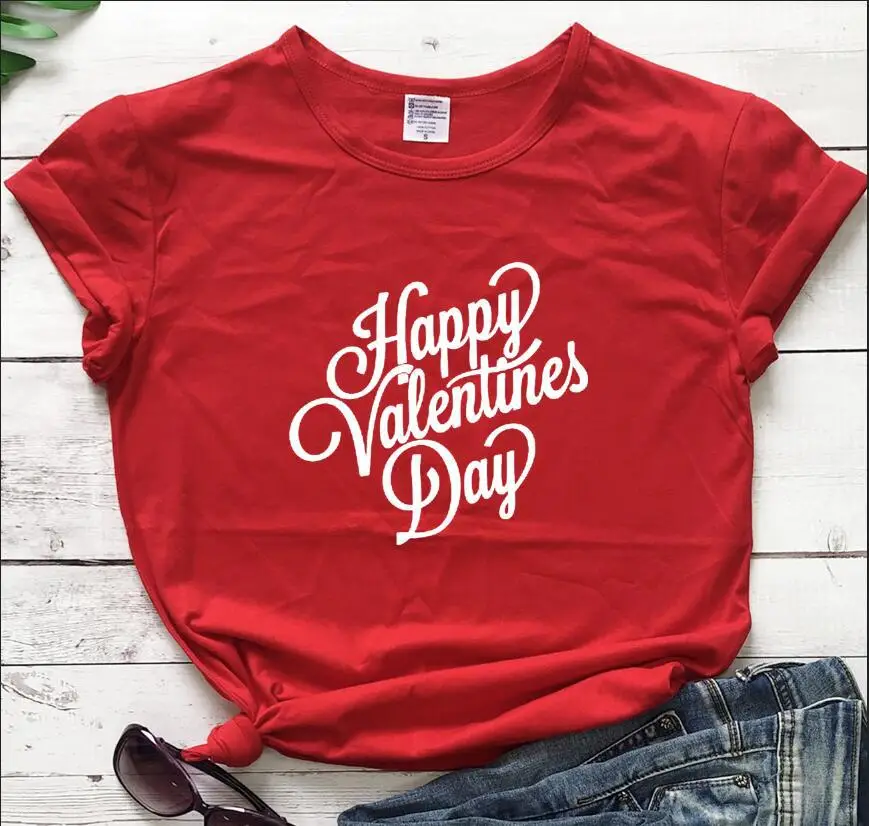 Red Valentine T-Shirt with "Happy Valentine's Day" Print - Image 8