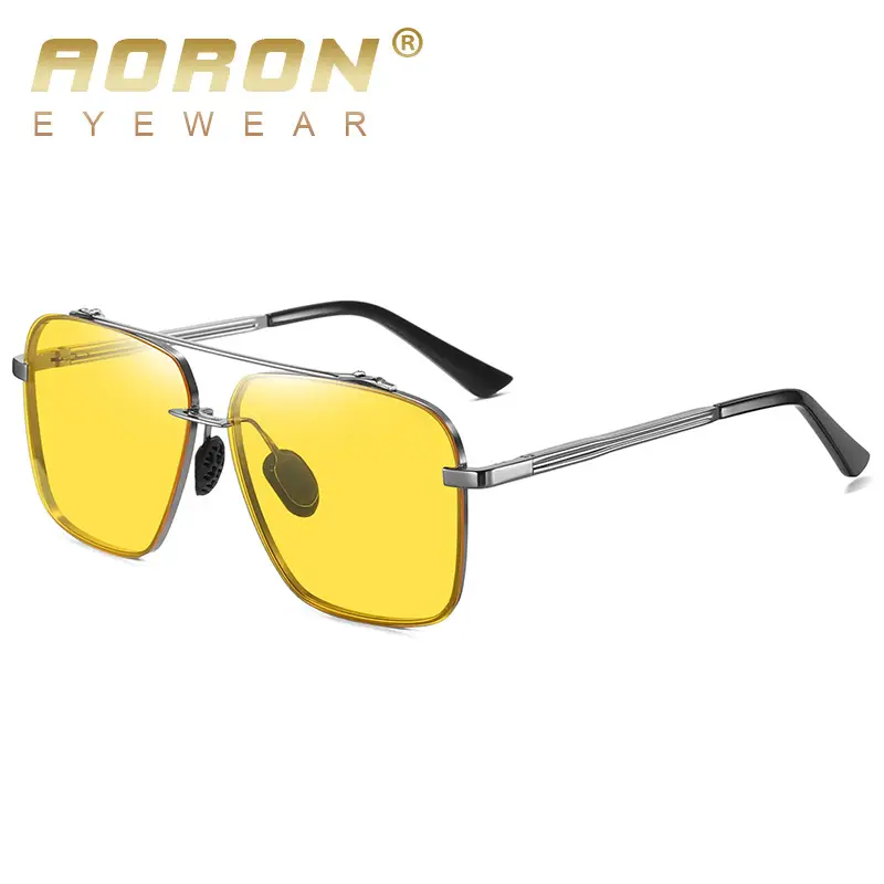 Men Polarized Half Frame Sunglasses Yellow Light Driving Night Vision - Image 11