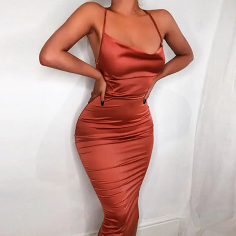 Women's Satin Nightdress Red 2020 Cross Border - Image 4