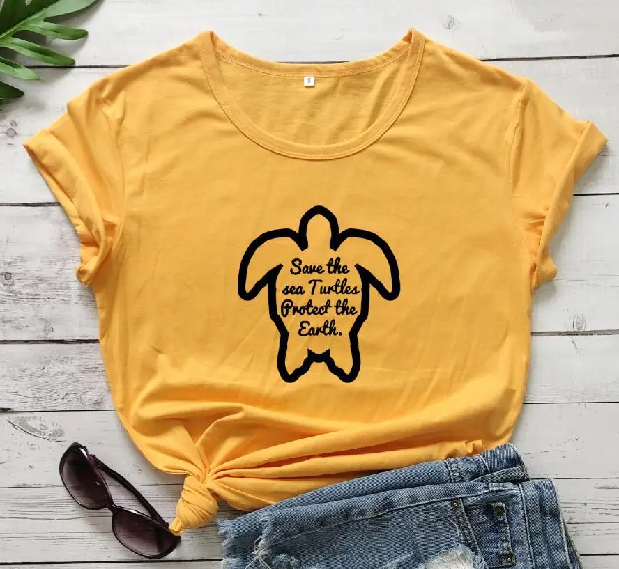 Pink T-Shirt with Save The Sea Turtles Design - Image 5