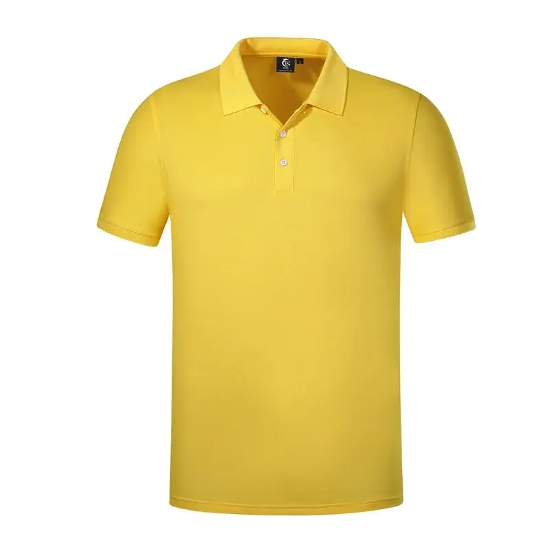 Men Cotton Polo Shirt Orange Button Collar - Image 6