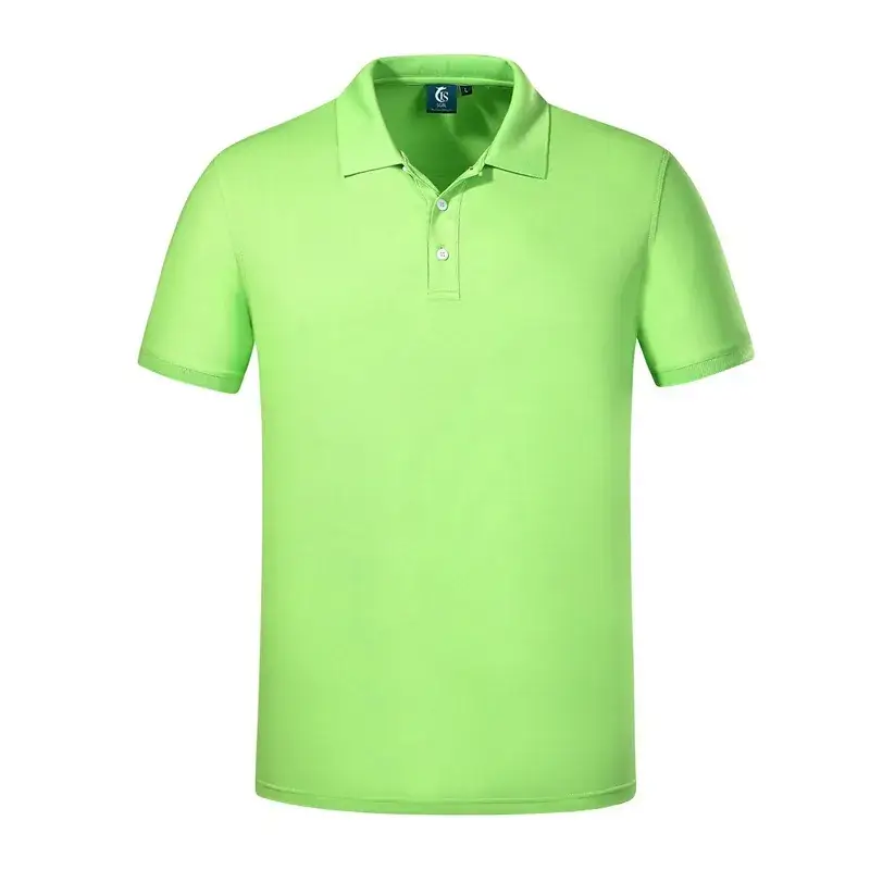 Men Cotton Polo Shirt Orange Button Collar - Image 3