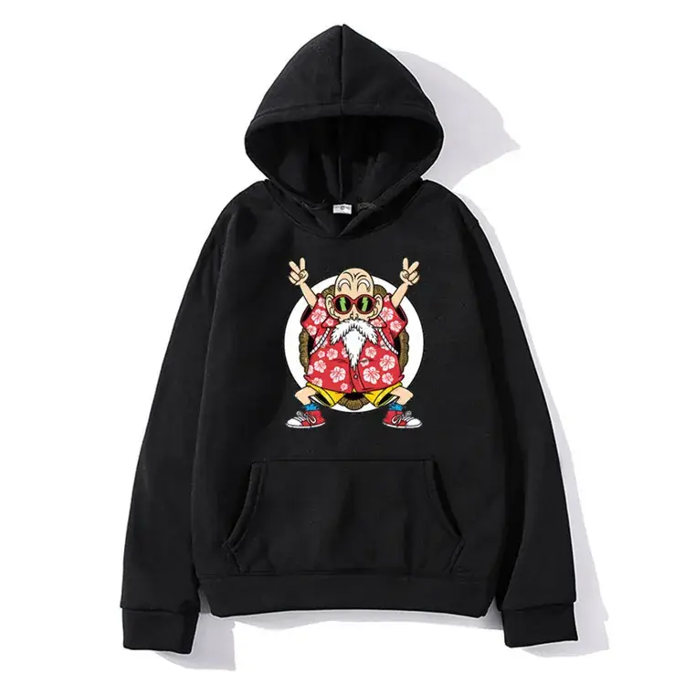 Japanese Retro Printed Hooded Sweatshirt Beige Men Women