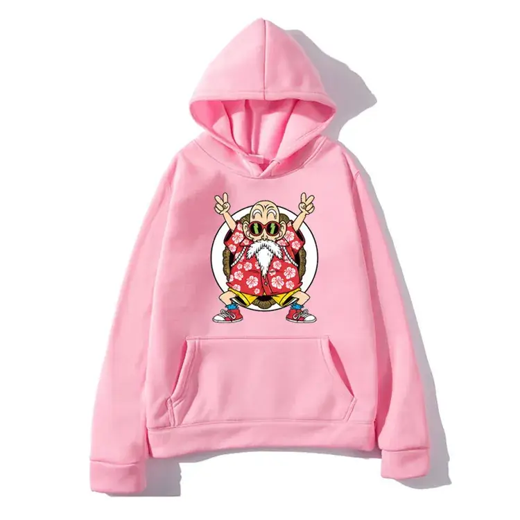Japanese Retro Printed Hooded Sweatshirt Beige Men Women