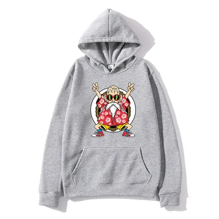 Japanese Retro Printed Hooded Sweatshirt Beige Men Women