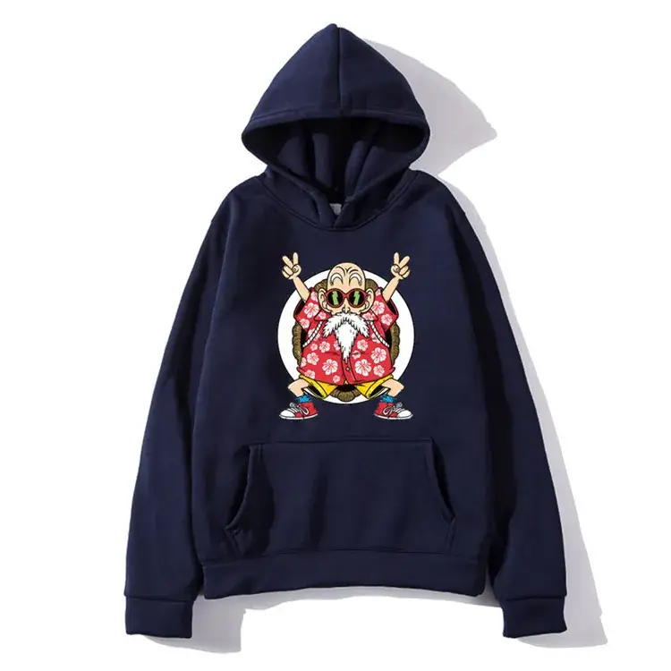 Japanese Retro Printed Hooded Sweatshirt Beige Men Women