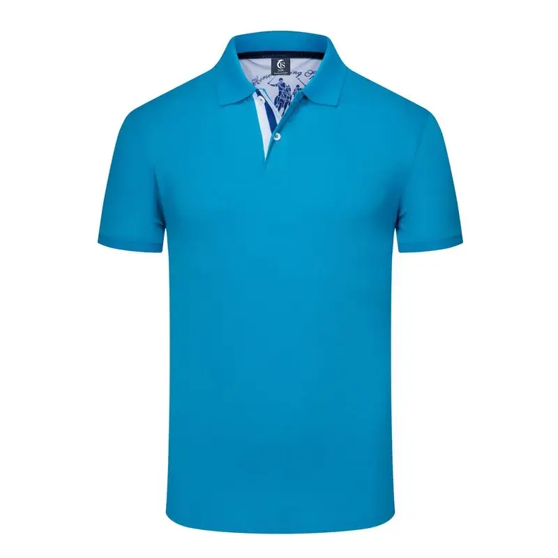 Men Yellow Polo Shirt Short Sleeve Lapel Cultural Design - Image 8
