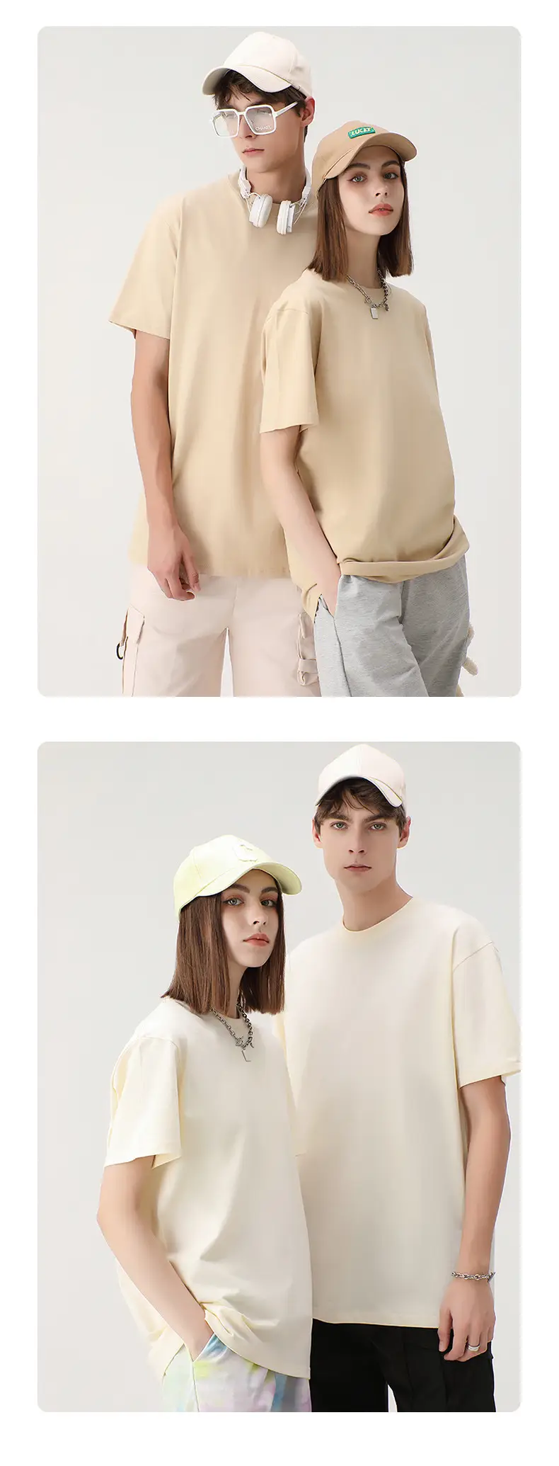 Men's Green Cotton T-Shirt 230g Loose Fit — feature 8
