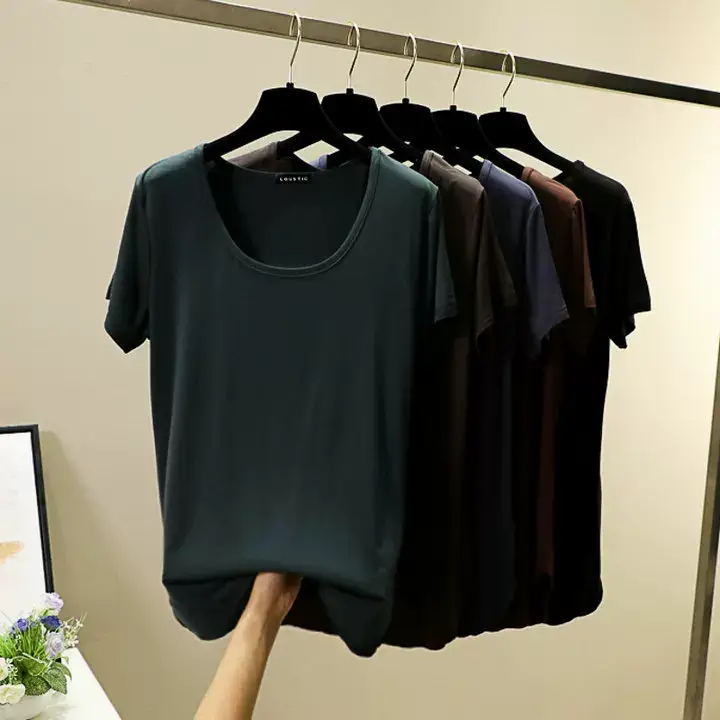 Women Korean Style Round Neck Candy Color T-Shirt — feature 12