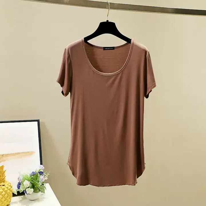 Women Korean Style Round Neck Candy Color T-Shirt — feature 14