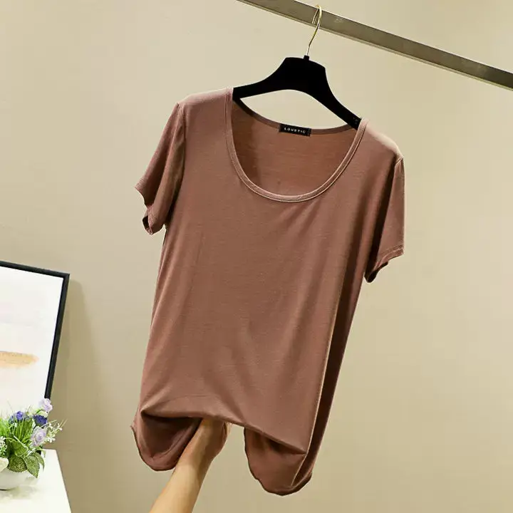 Women Korean Style Round Neck Candy Color T-Shirt — feature 15