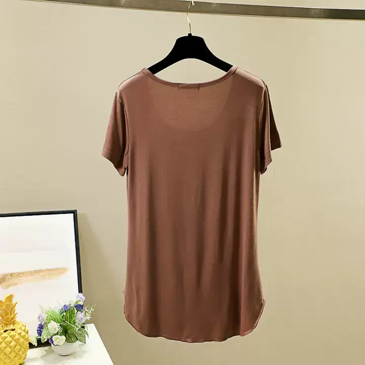 Women Korean Style Round Neck Candy Color T-Shirt — feature 16