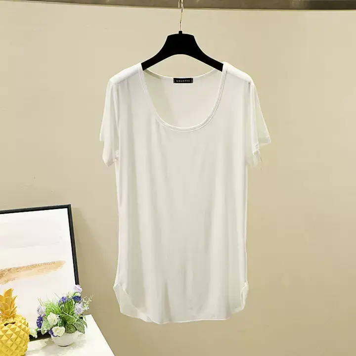Women Korean Style Round Neck Candy Color T-Shirt — feature 17