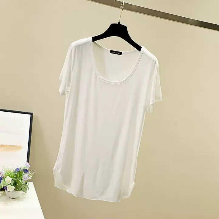 Women Korean Style Round Neck Candy Color T-Shirt — feature 19