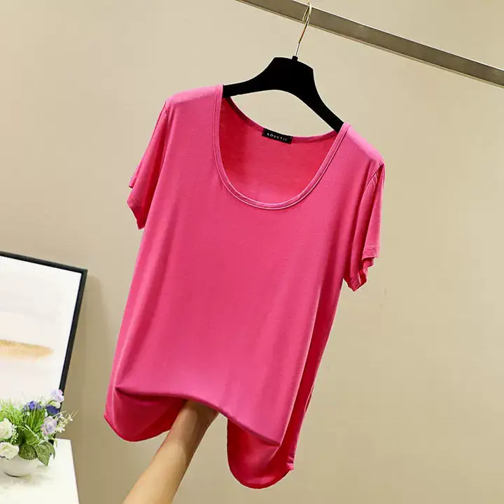Women Korean Style Round Neck Candy Color T-Shirt — feature 20