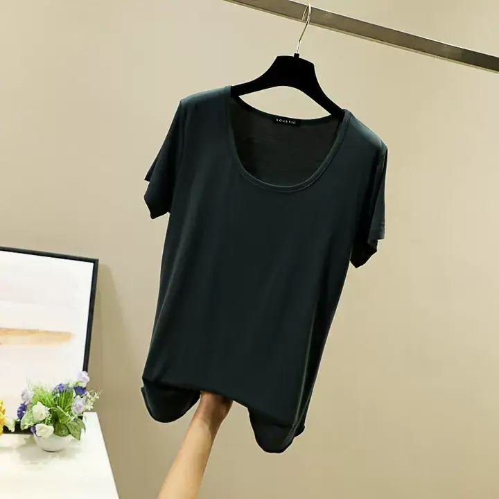 Women Korean Style Round Neck Candy Color T-Shirt — feature 23