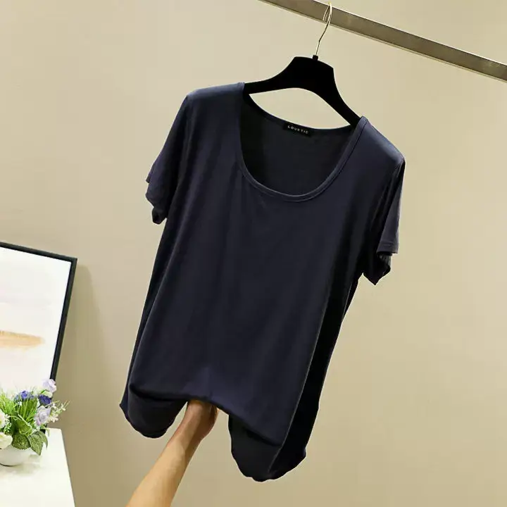 Women Korean Style Round Neck Candy Color T-Shirt — feature 24