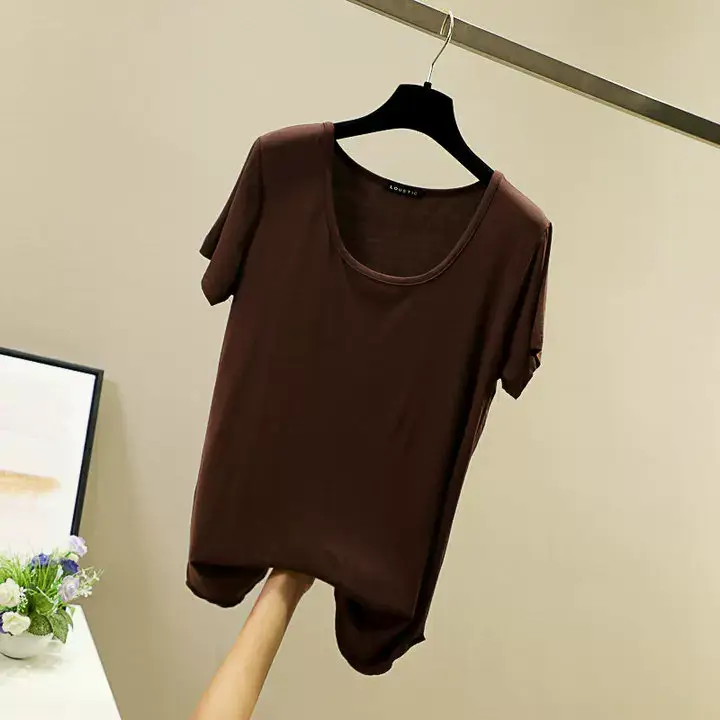 Women Korean Style Round Neck Candy Color T-Shirt — feature 26