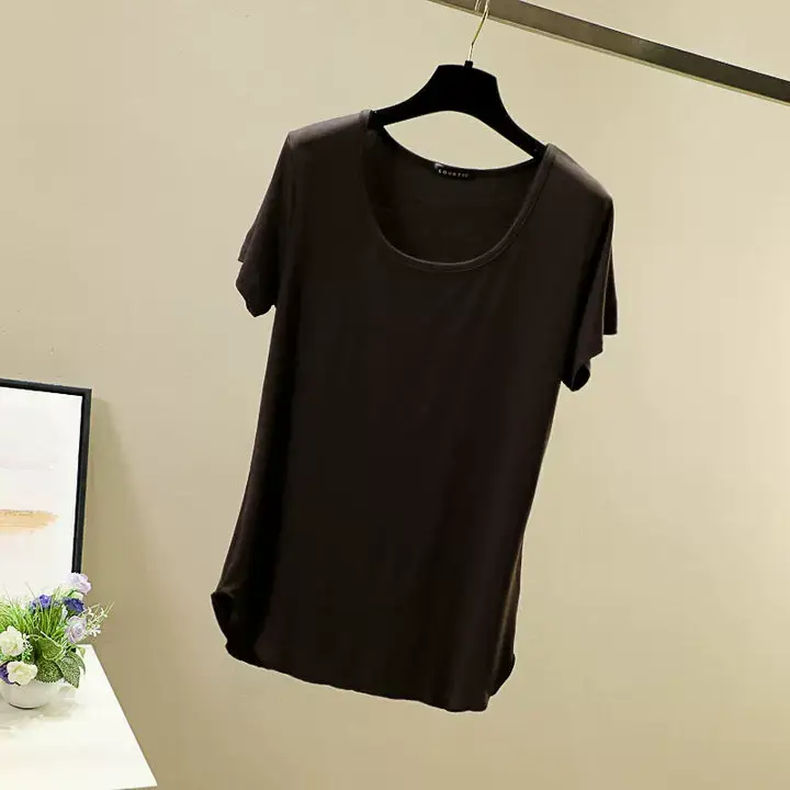 Women Korean Style Round Neck Candy Color T-Shirt — feature 28