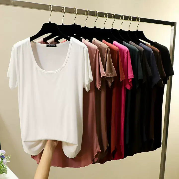 Women Korean Style Round Neck Candy Color T-Shirt — feature 7