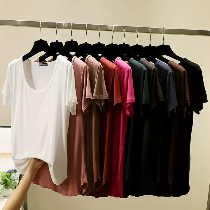 Women Korean Style Round Neck Candy Color T-Shirt — feature 8