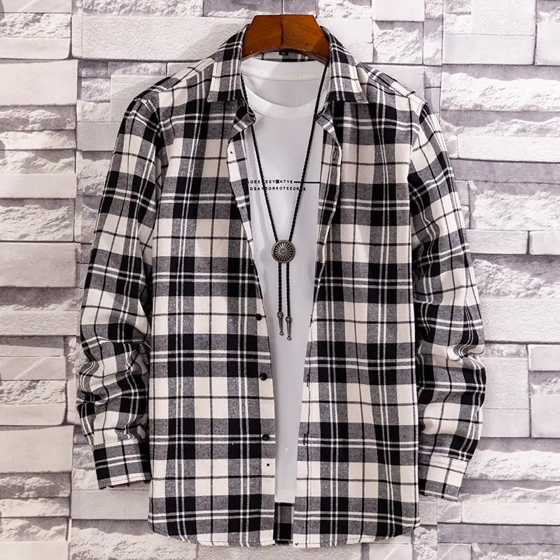 Men's Red Blue Plaid Slim Fit Shirt - Image 7