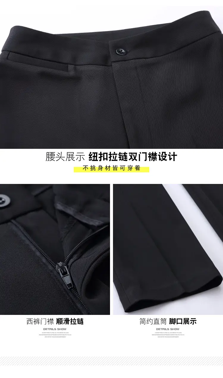 Korean Style Black Business Suit Women Middle Sleeve Two Piece — feature 9